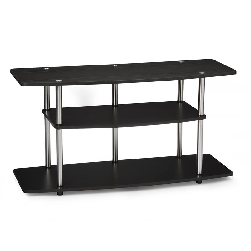 Angle. Hivvago - Hivvago 3-Tier Flat Screen TV Stand Stainless Steel - Black.