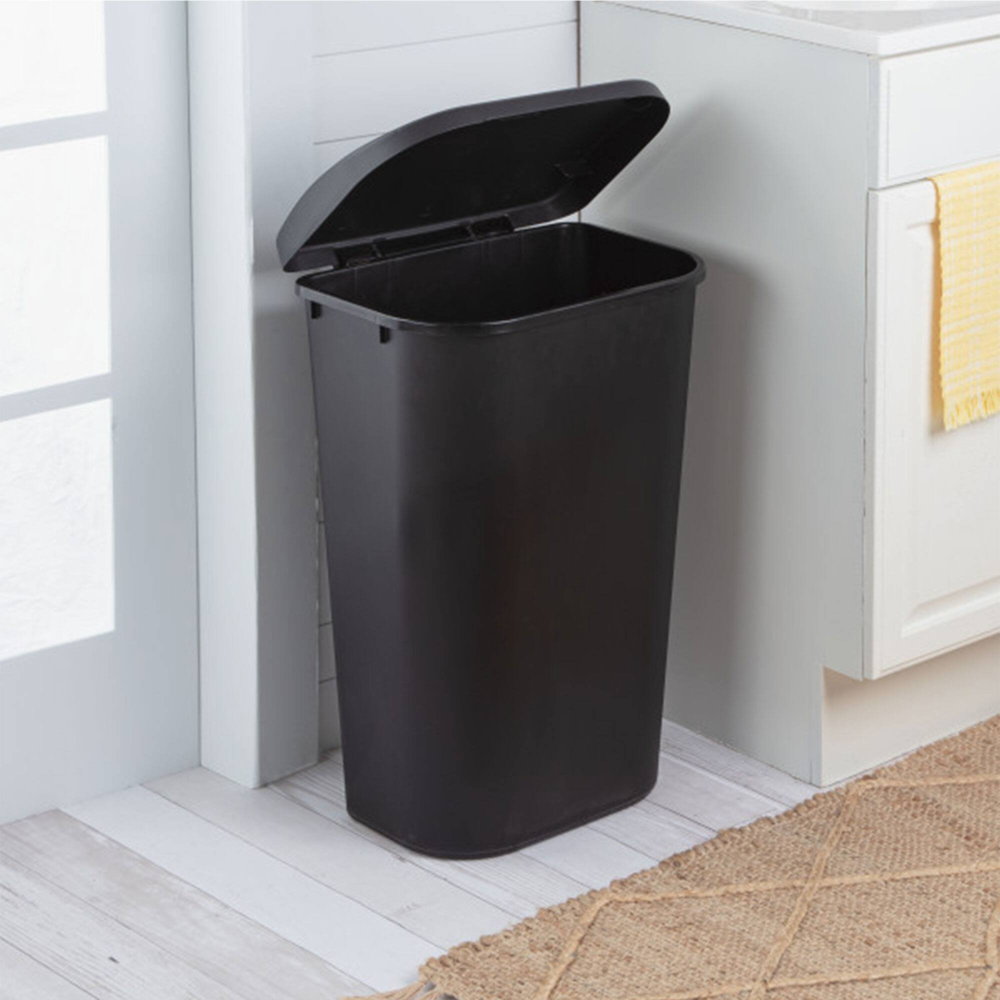 Alt View 3. Sterilite - Sterilite 11.3 Gal Lift Top Lid Kitchen Trash Can Wastebaskets, Black (24 Pack) - Black.