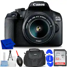 Canon EOS 2000D with EF-S Lens 18-55mm Zoom 1:3.5-5.6
Canon III Ultimax 58mm
SanDisk Ultra 80 MB/s 32 GB SDHC I C10