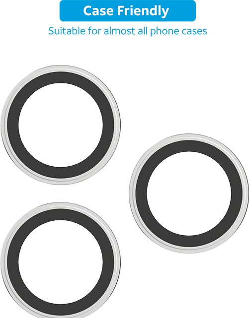 AT&T - Essentials Metallic Glass Camera Protector Rings - iPhone 16 Pro/16 Pro Max - Silver