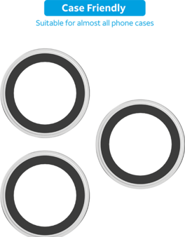 AT&T - Essentials Metallic Glass Camera Protector Rings - iPhone 16 Pro/16 Pro Max - Silver