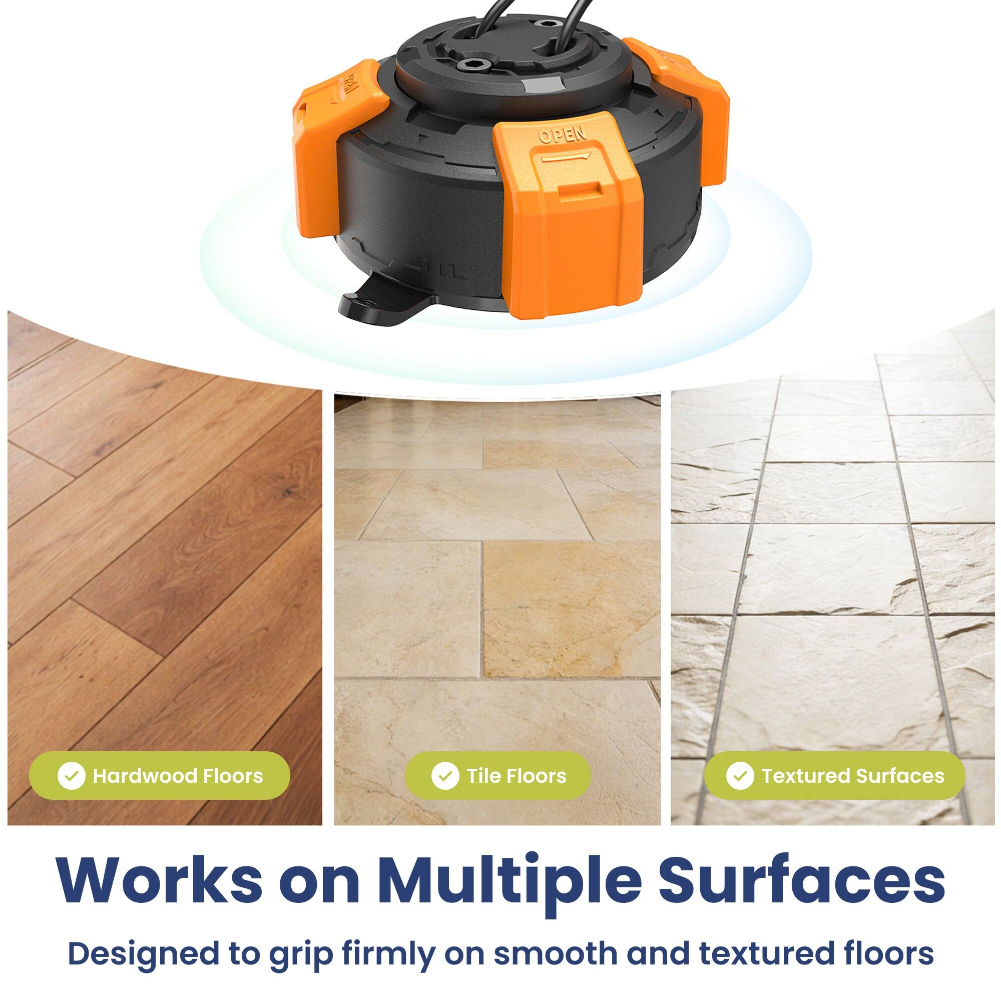 Potas

OPEN

Hardwood Floors
Tile Floors
Textured Surfaces

Works on Multiple Surfaces
Designed to grip firmly on smooth and textured floors