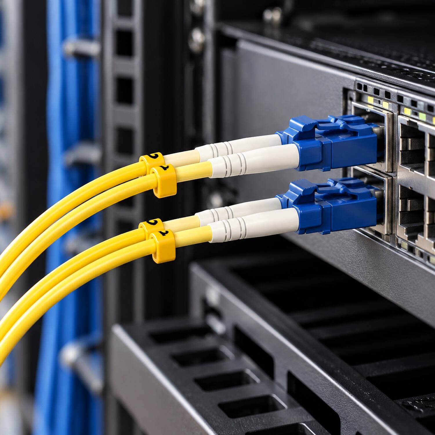 Left. Sanoxy - 8m LC/LC Duplex 9/125 Single Mode Fiber Optic Cable - Multi.