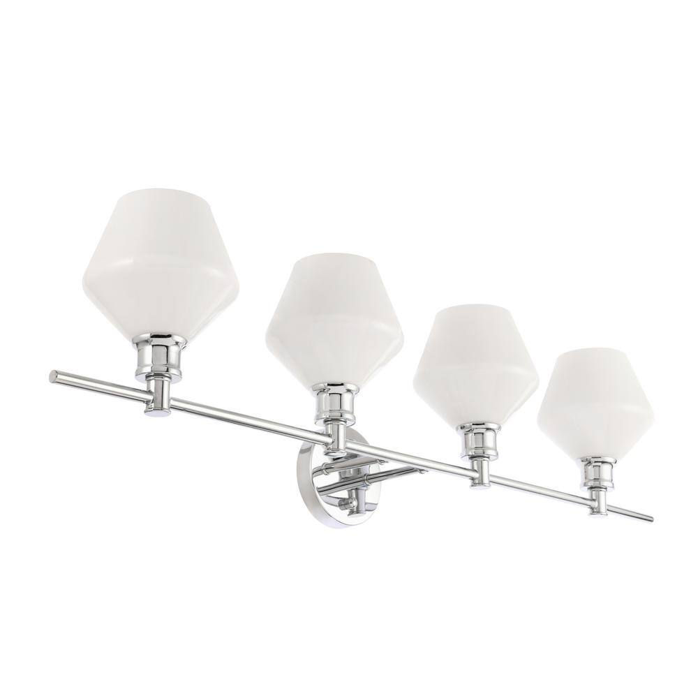 Alt View 2. Living District - Gene 4 light Chrome and Frosted white glass Wall sconce - Chrome And Frosted White Glass.