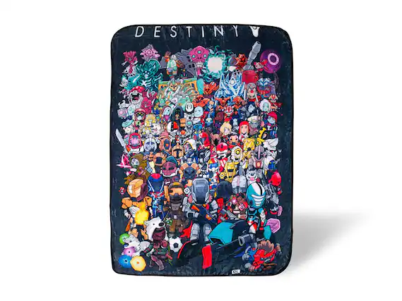 Front. Surreal Entertainment - Destiny Chibi Characters Lightweight Fleece Throw Blanket | 45 x 60 Inches - Multi-Color.