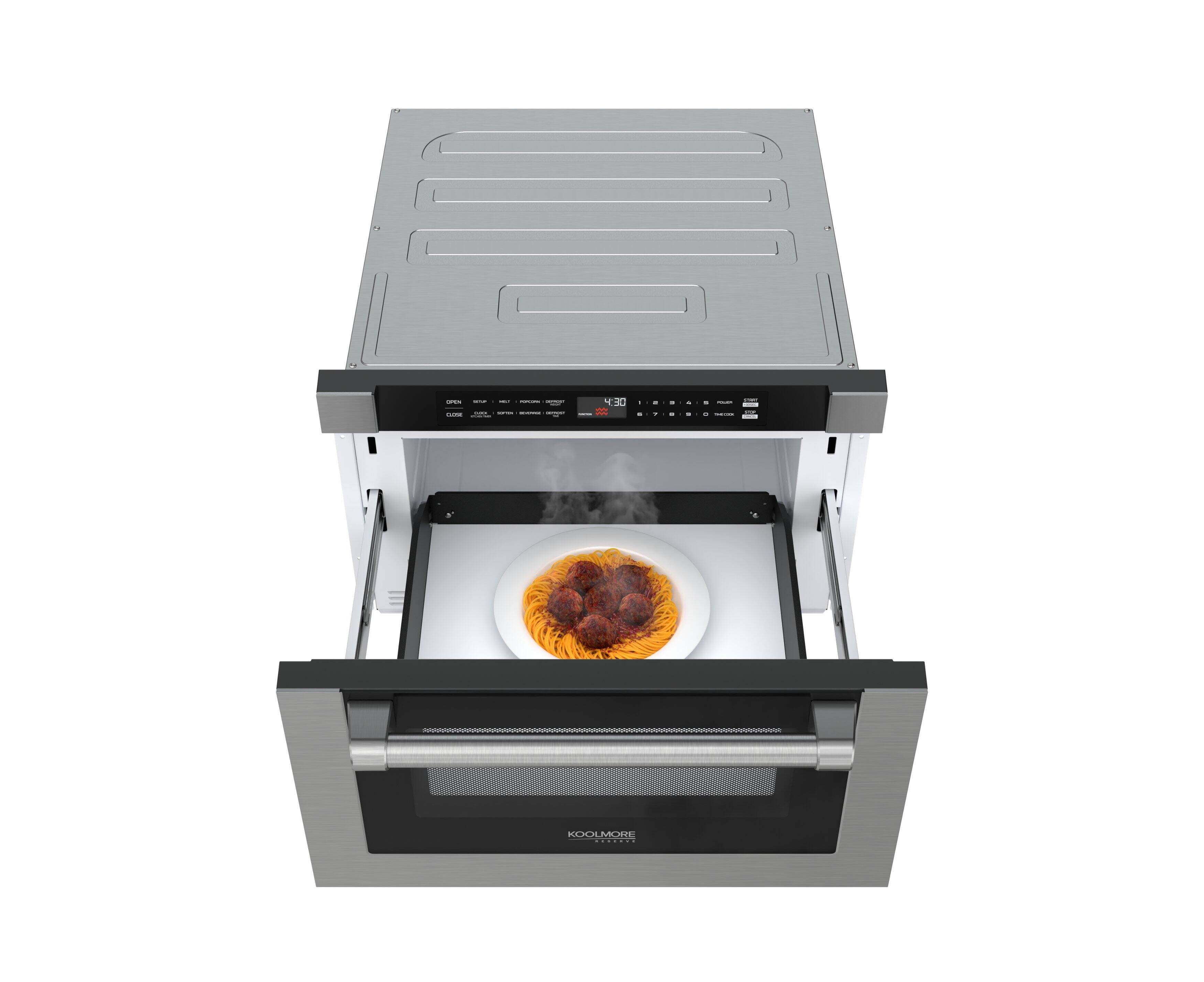 Back. Koolmore - 24 in. Black Stainless Steel  Microwave Drawer , 1.2 Cu. Ft Capacity - Black and Stainless-Steel.