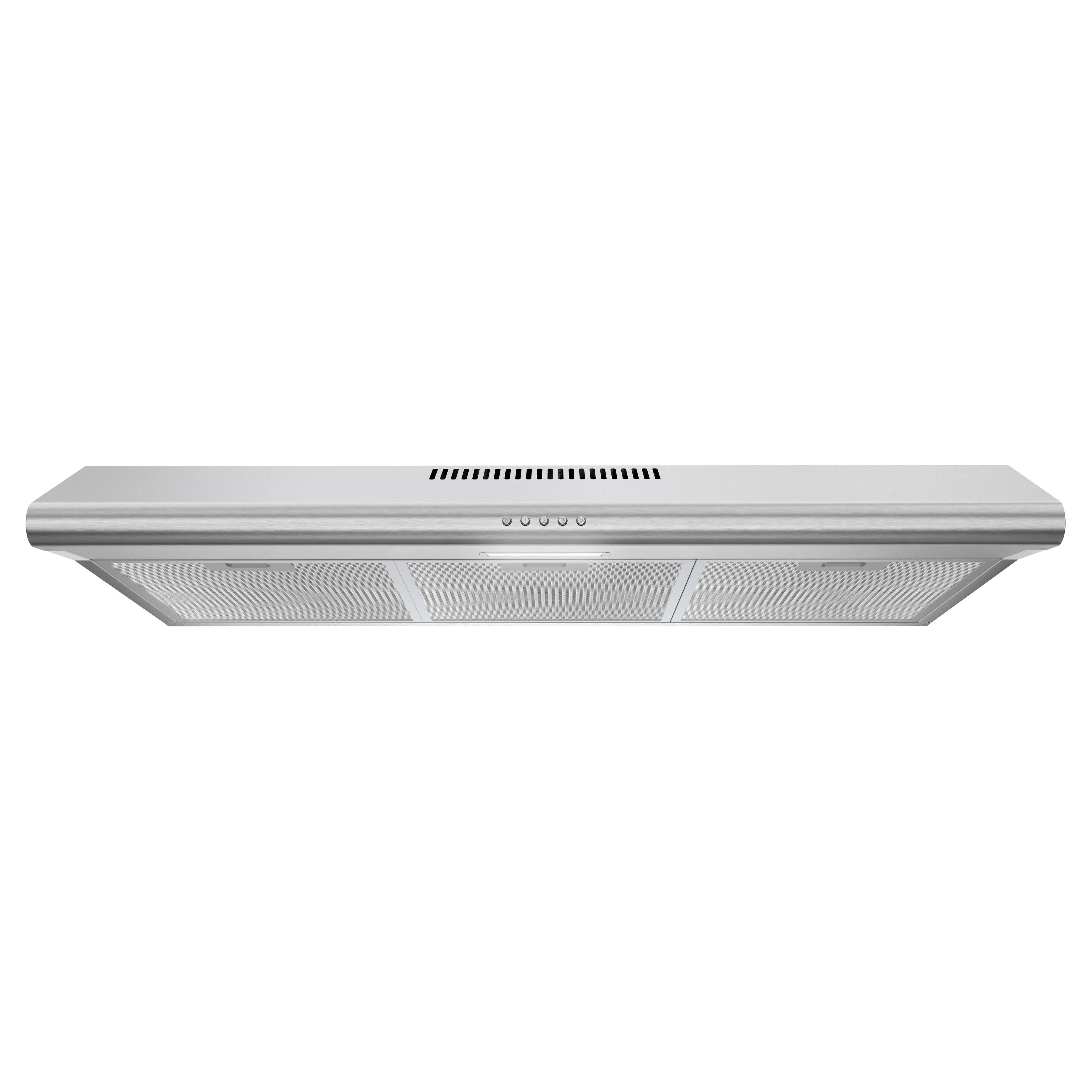 Front. Streamline - 36 in. Chieti Ducted Undermount 80 CFM Range Hood, Mesh Filters, Push Button Control, LED Light - Brushed Stainless Steel.