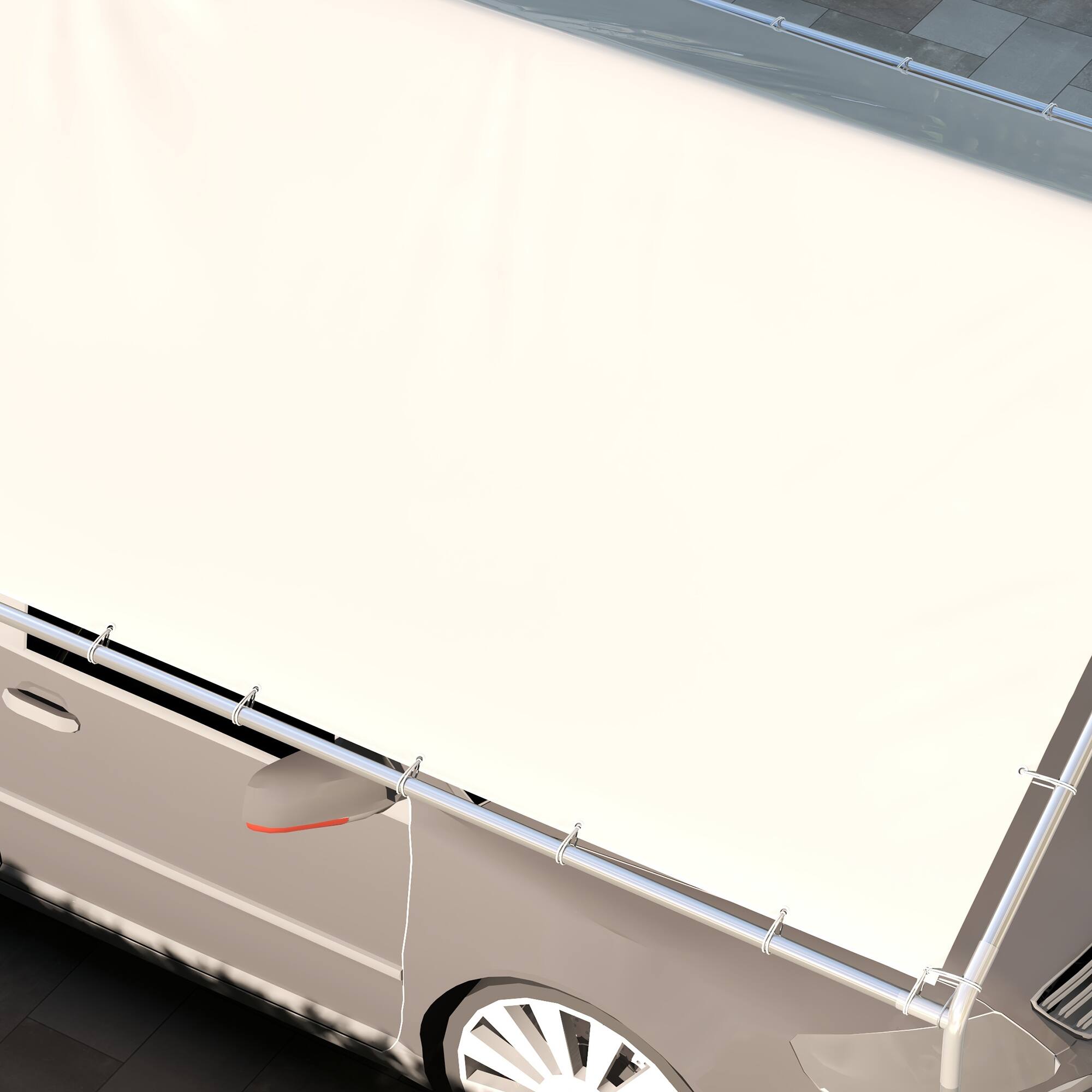 Alt View 5. Outsunny - 10' x 20' Carport Replacement Top Canopy Cover, UV Resistant and Water Resistant Car Port Portable Garage Tent Cover - White.