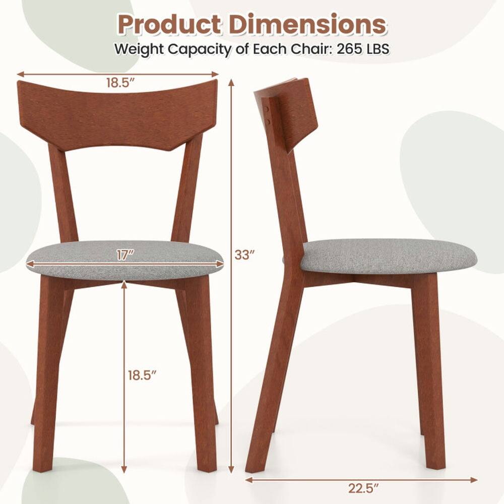 Product Dimensions  
Weight Capacity of Each Chair: 265 LBS  
18.5" x 17" x 33" x 18.5" x 22.5"