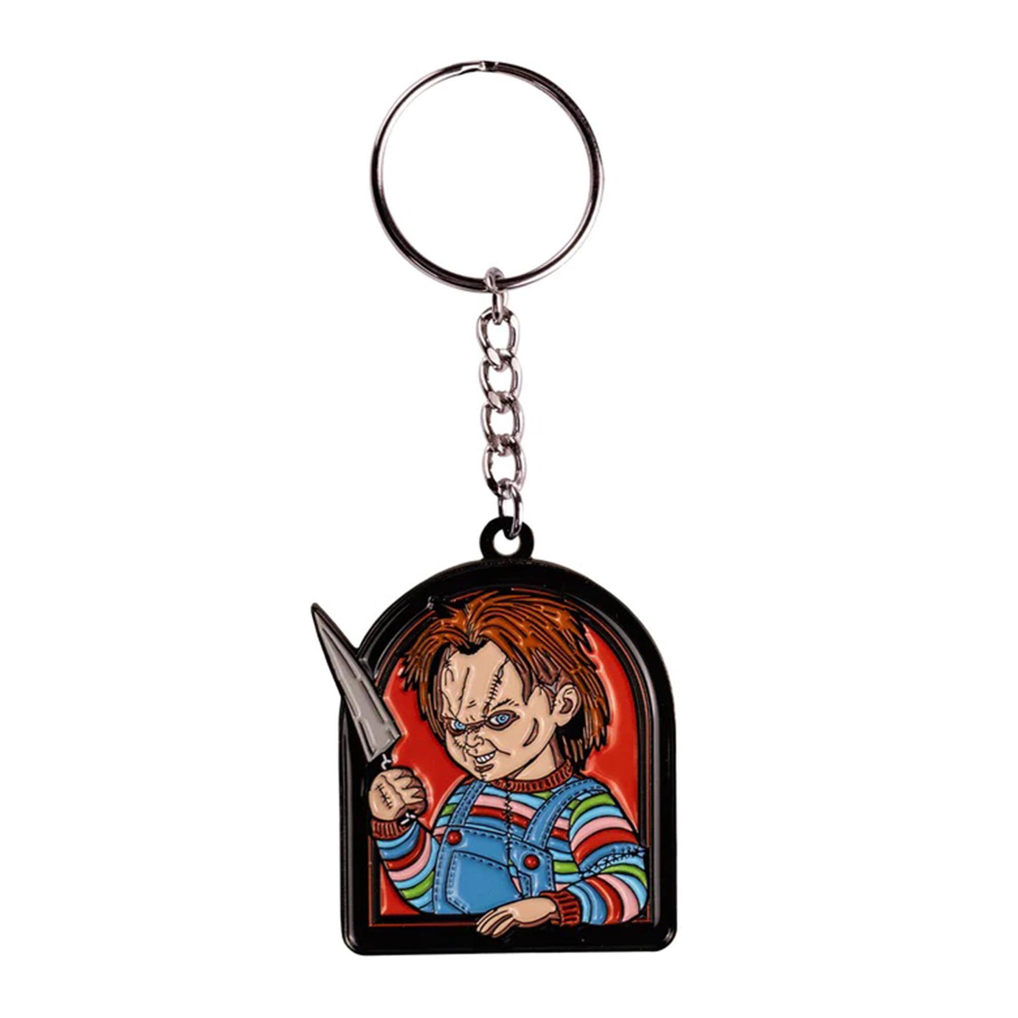 Front. Trick or Treat Studios - Child's Play Seed of Chucky Chucky Enamel Keychain - Black.