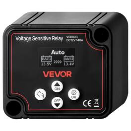 VEVOR - Dual Battery Isolator, 12V 140 Amp, Manual and Automatic VSR Voltage Sensitive Relay with LCD Screen
