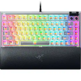 Razer - Blackwidow V4 75% Wired Mechanical Orange Switch Gaming Keyboard with Hot-Swappable Design - Phantom White