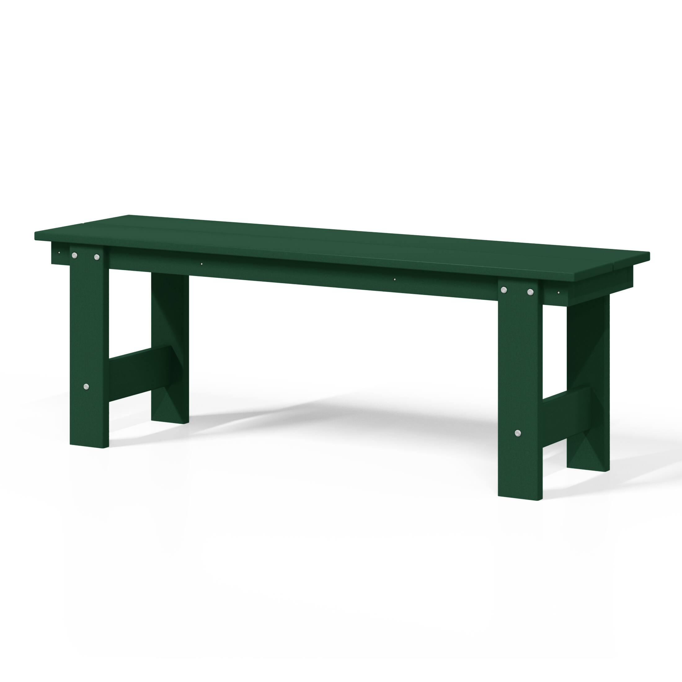 Back. WestinTrends - WestinTrends Ashore Outdoor HDPE 48" Modern Backless Patio Bench - Dark Green.