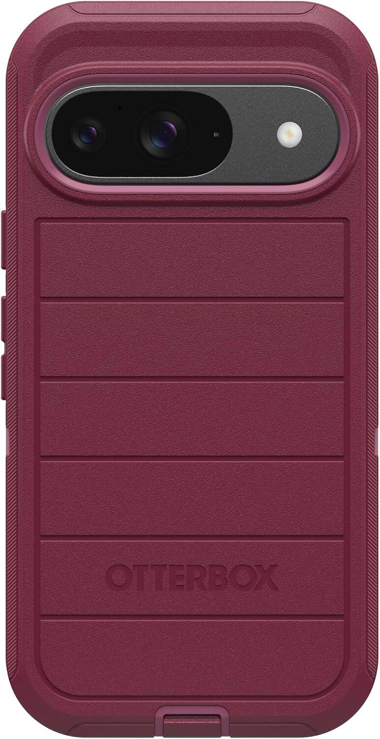 Back. OtterBox - OtterBox Google Pixel 9 & Pixel 9 Pro (Only) Defender Series Case - Case Only - Rugged & Durable - with Port Protection - Foxberry Pink.