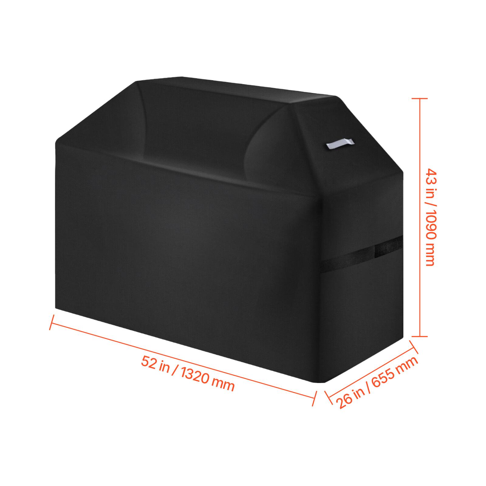 43 in / 1090 mm  
52 in / 1320 mm  
26 in / 655 mm