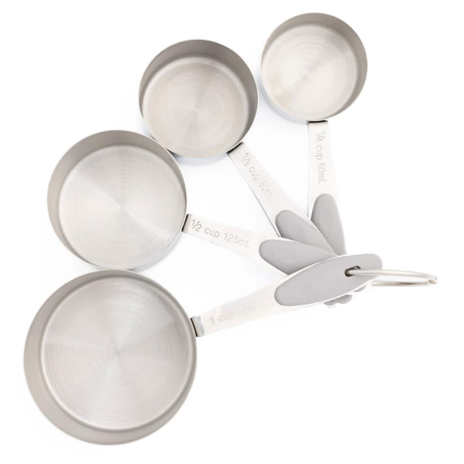 Better Houseware - 811 4-piece Stainless Steel Measuring Cup Set - Silver