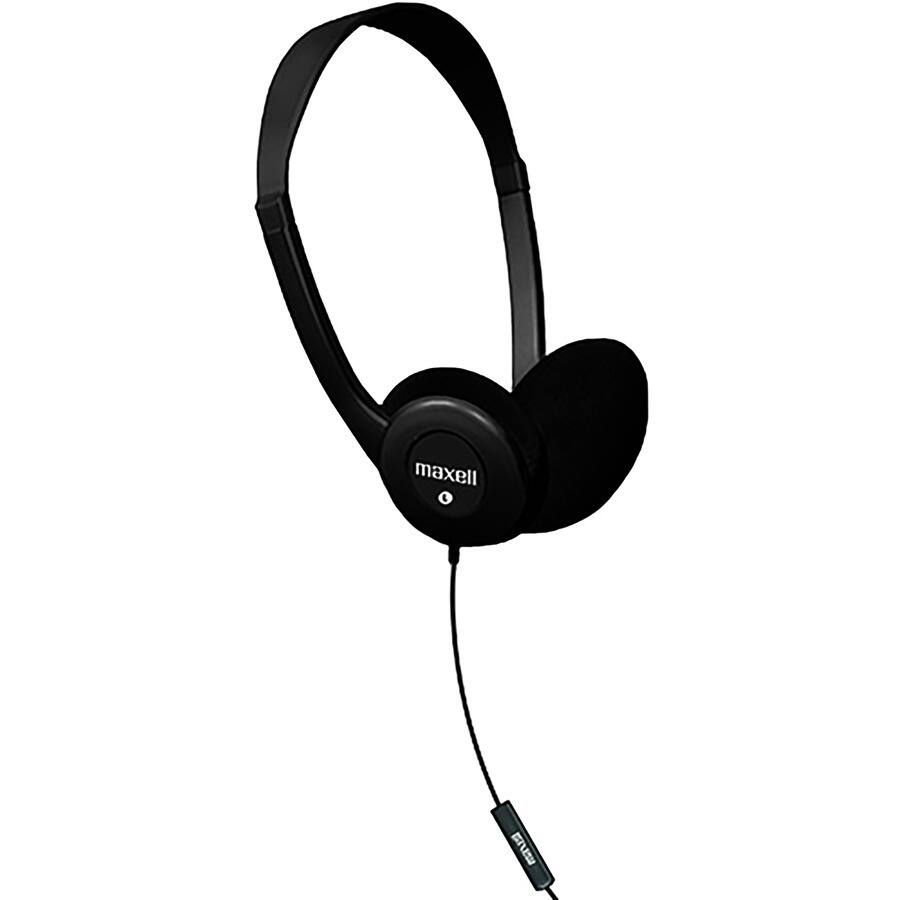 Alt View 1. Maxell - Maxell Headset - Mini-phone (3.5mm) - Wired - 32 Ohm - 20 Hz to 20 kHz - On-ear - 6 ft Cable - Black - Unknown.