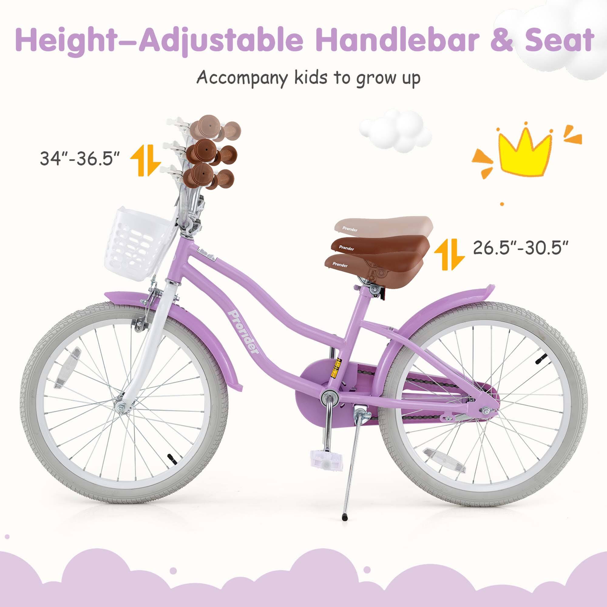 Height-Adjustable Handlebar & Seat  
Accompany kids to grow up  

34"–36.5"  

26.5"–30.5"