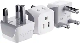 Ceptics - South Africa, Namibia Travel Adapter Plug with Dual Usa Input - Type M - Ultra Compact - White