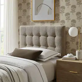 Lily Upholstered Fabric Headboard by Modway - Taupe