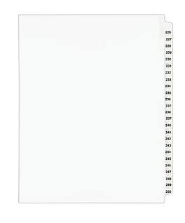 Avery - Legal Pre-Printed Paper Divider Collated Set, 226-250 Tabs, Style, Letter Size - White