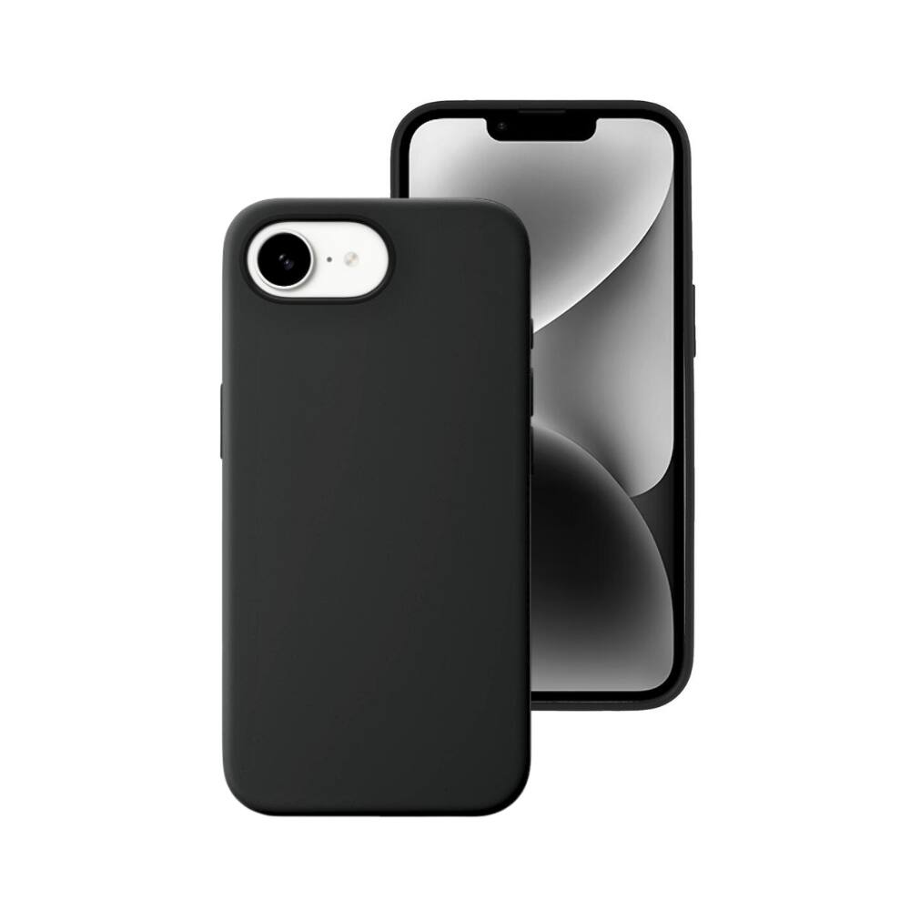 Alt View 3. Qixxronics - Qixxronics for iPhone 16e Silicone Case Shock-Absorbent Slim Protective Phone Cover (Black) - Black.
