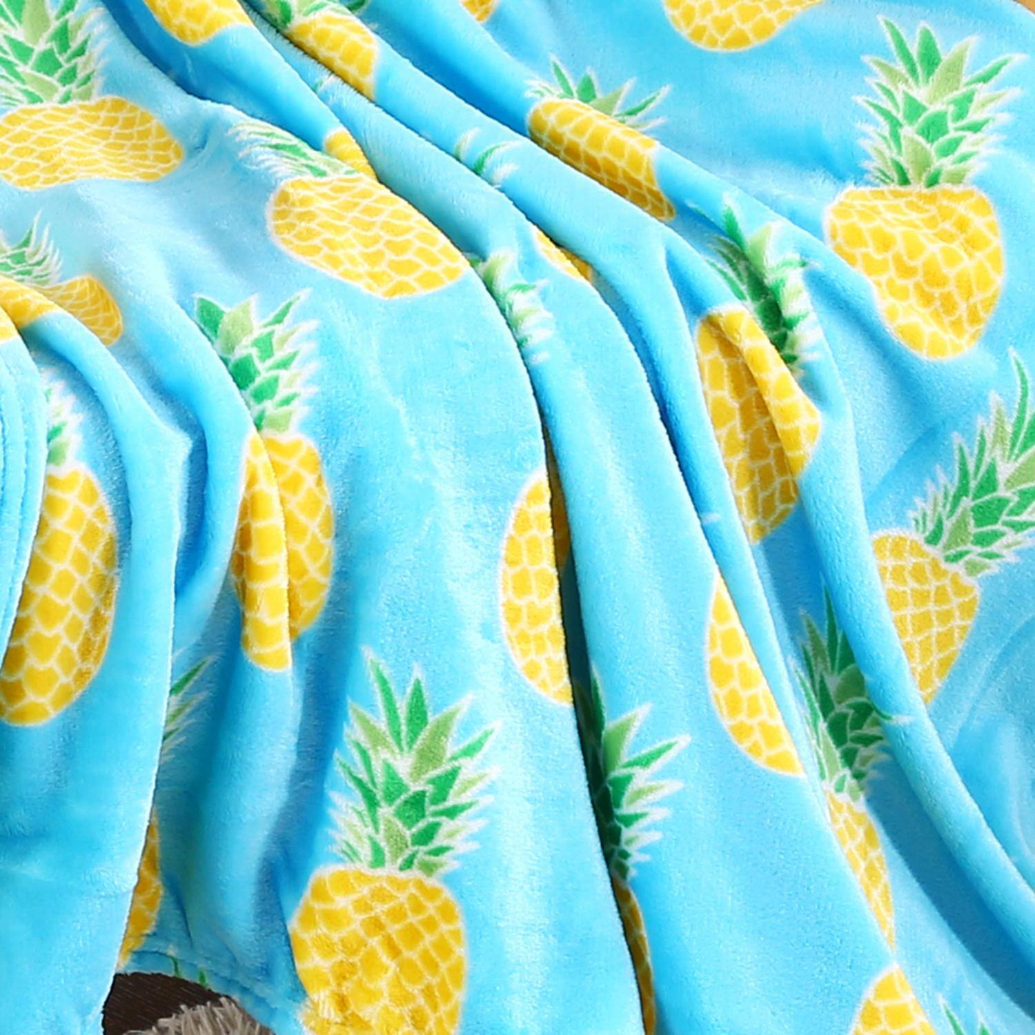 Alt View 3. Noble House - Plazatex Pineapple Plush Decorative All Season Throw Blanket 50" x 60" Blue - Blue.