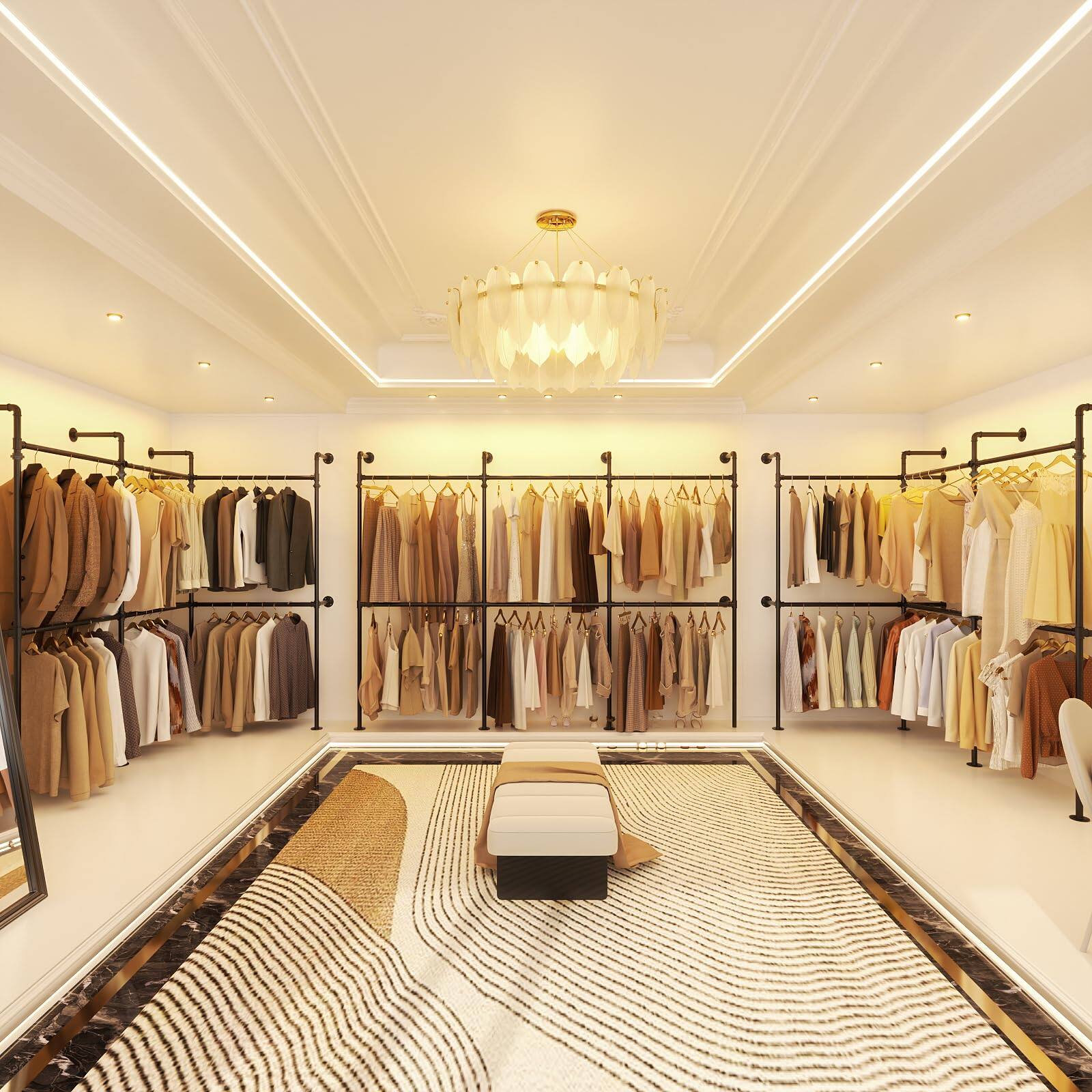 Alt View 3. Aheaplus - Wall-Mounted Industrial Pipe Clothing Rack, Heavy Duty & Reversible - Black.