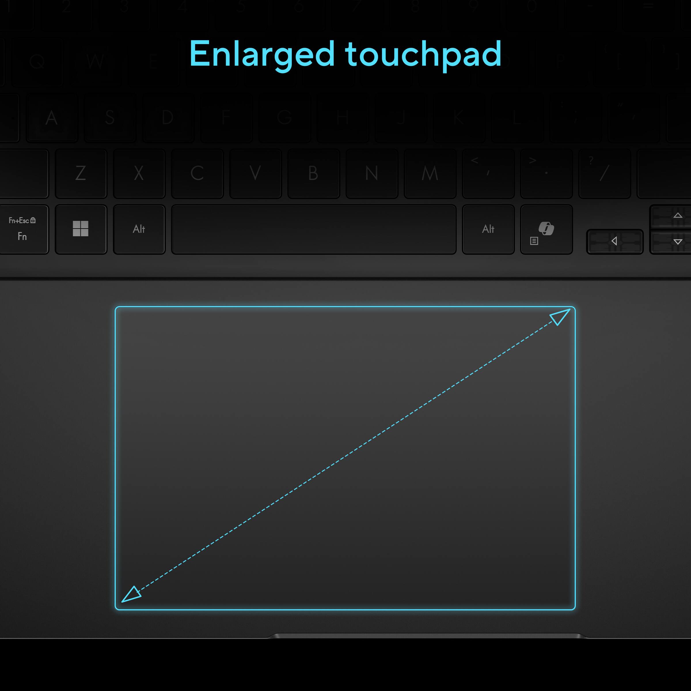 Enlarged touchpad