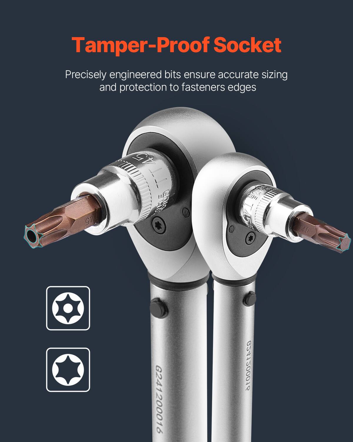 Tamper-Proof Socket

Precisely engineered bits ensure accurate sizing and protection to fasteners edges

45

G241200016

G241200016