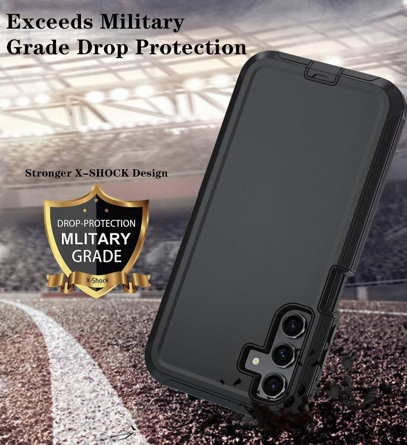 Exceeds Military Grade Drop Protection, Stronger X-SHOCK Design, DROP-PROTECTION MLITARY GRADE X-Shock X