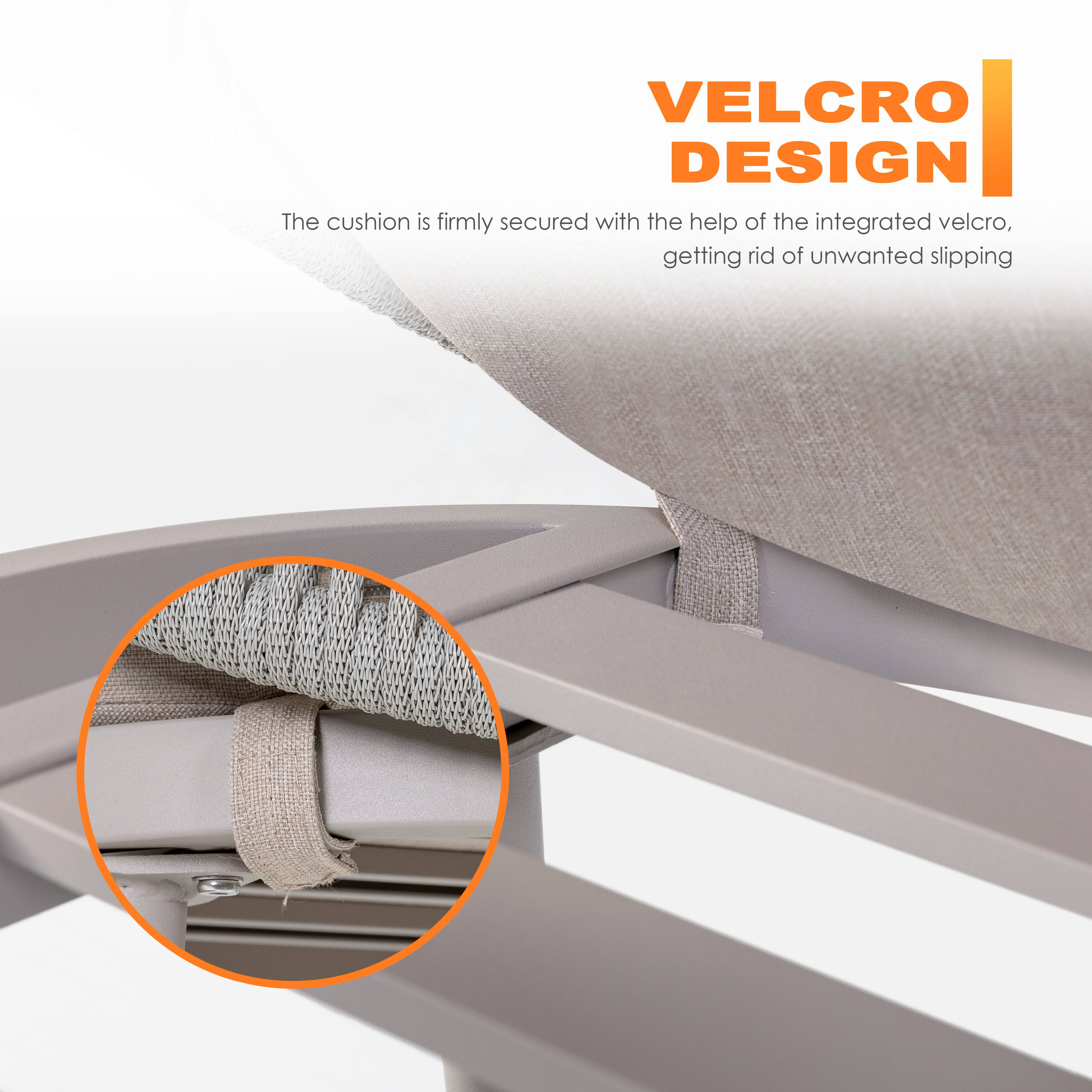 VELCRO DESIGN

The cushion is firmly secured with the help of the integrated velcro, getting rid of unwanted slipping.