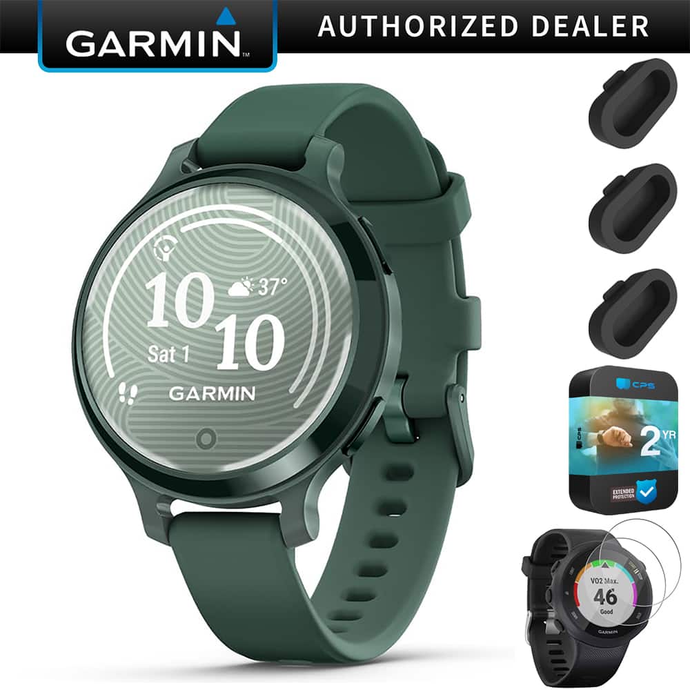 Garmin - Lily 2 Active Smartwatch, Jasper Green w/ Silicone Band + 2 Yr Warranty Pack - Jasper Green with Jasper Green Silicone Band - (2024)