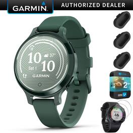Garmin - Lily 2 Active Smartwatch, Jasper Green w/ Silicone Band + 2 Yr Warranty Pack - Jasper Green with Jasper Green Silicone Band - (2024)