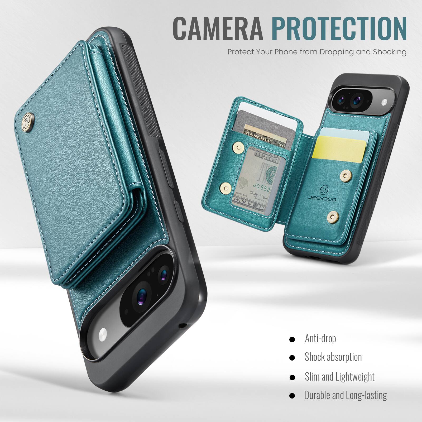 CAMERA PROTECTION  
Protect Your Phone from Dropping and Shocking  

JC 552 JESHOCO Anti-drop Shock absorption  
Durable Slim and Lightweight Long-lasting  

- Anti-drop  
- Shock absorption  
- Slim and Lightweight  
- Durable and Long-lasting