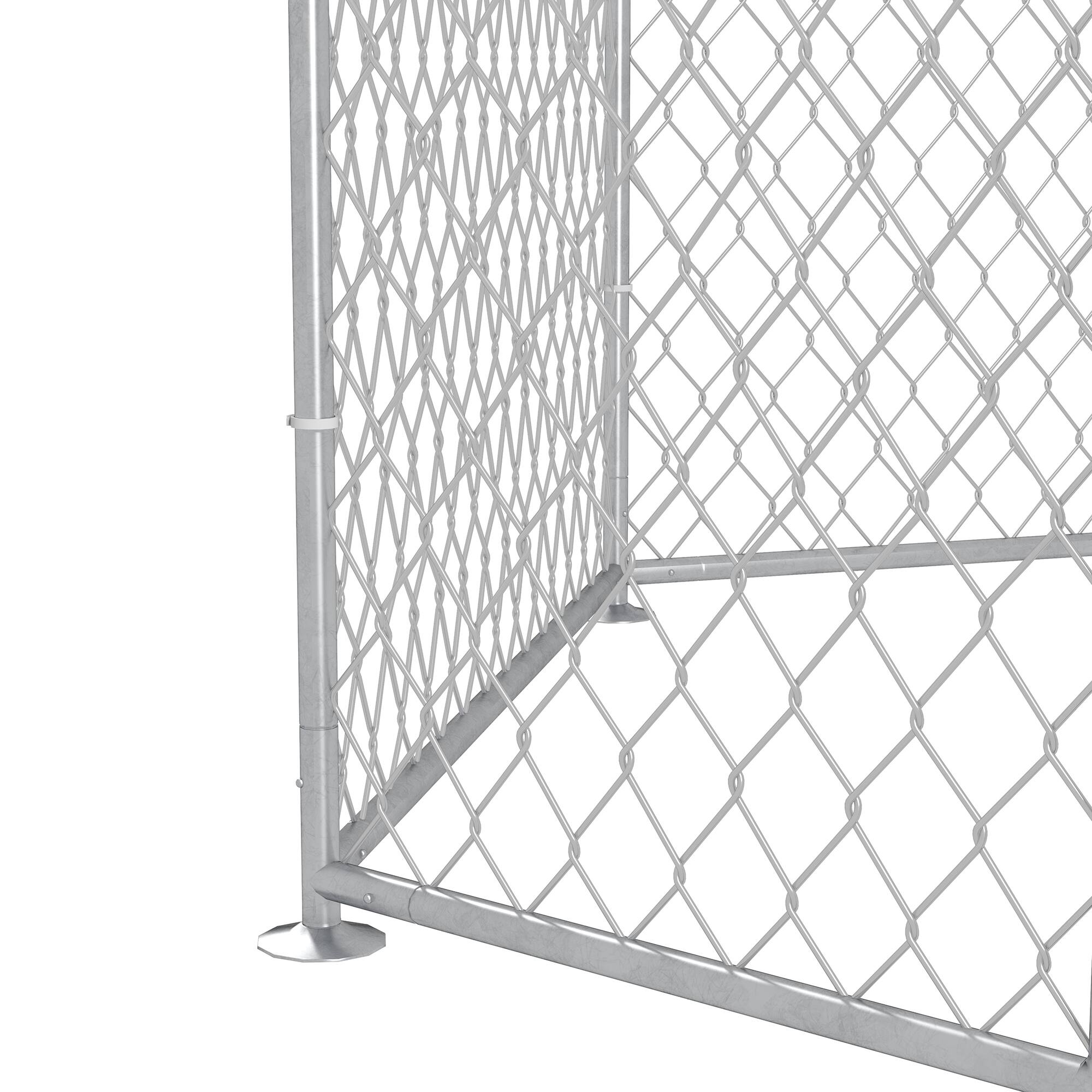Alt View 5. Pawhut - 9.2' x 8' x 5.6' Outdoor Dog Kennel, Heavy Duty Chain Link Run Playpen Fence with Lockable Door, Medium & Large Puppy.