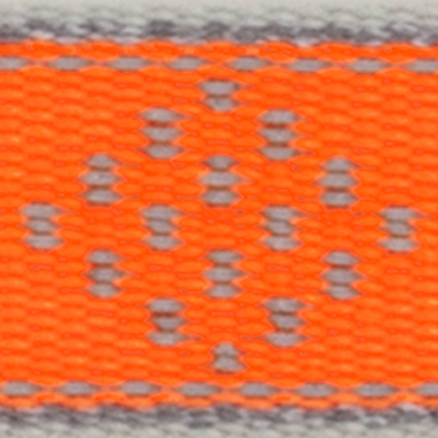 Left. LupinePet - LupinePet Reflective Orange Diamond Nylon Dog Adjustable Collar - Orange.