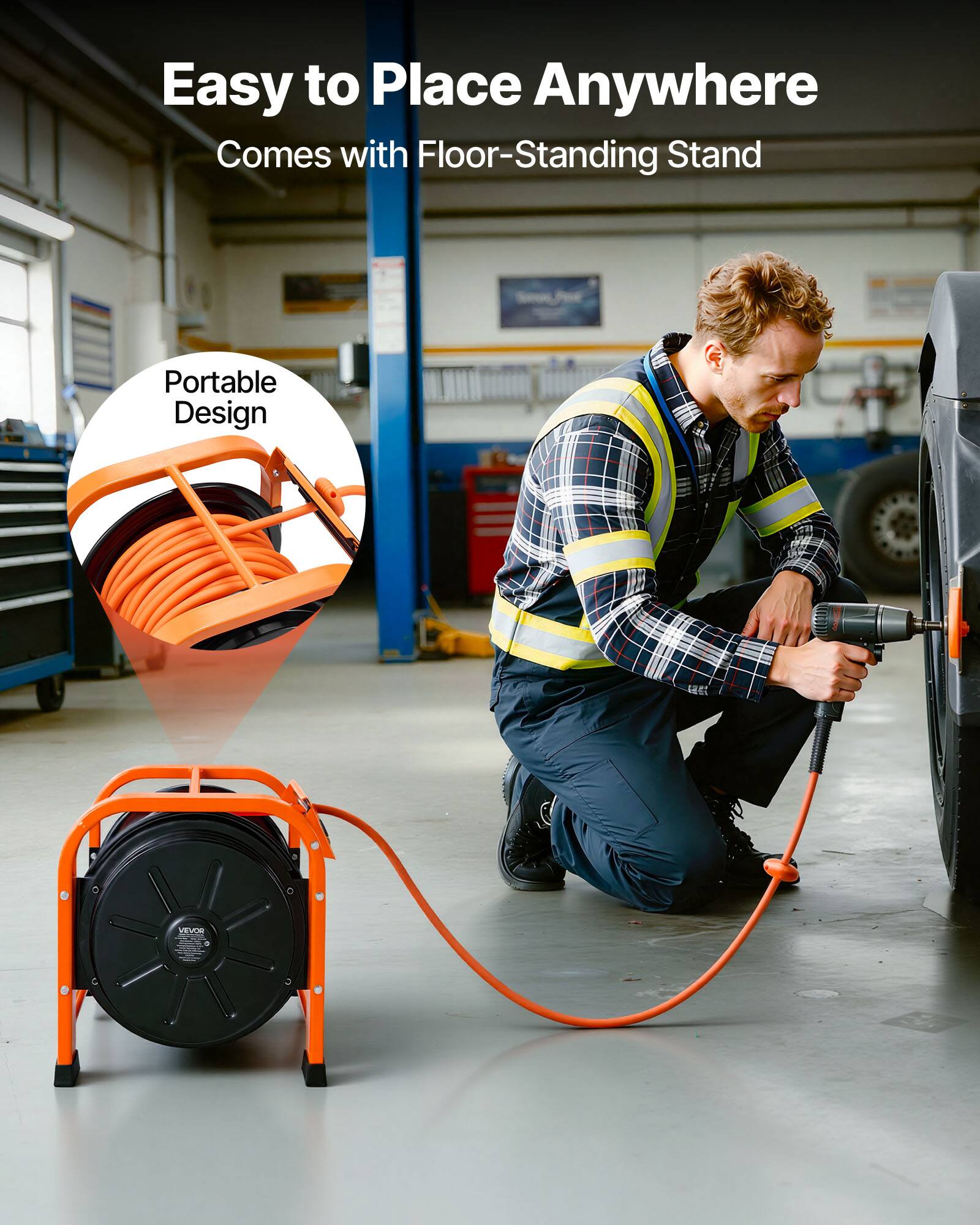 Easy to Place Anywhere  
Comes with Floor-Standing Stand  
Portable Design