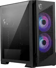 Front. MSI - MPG Velox 300R Airflow PZ ATX Mid-Tower PC Case - Black.