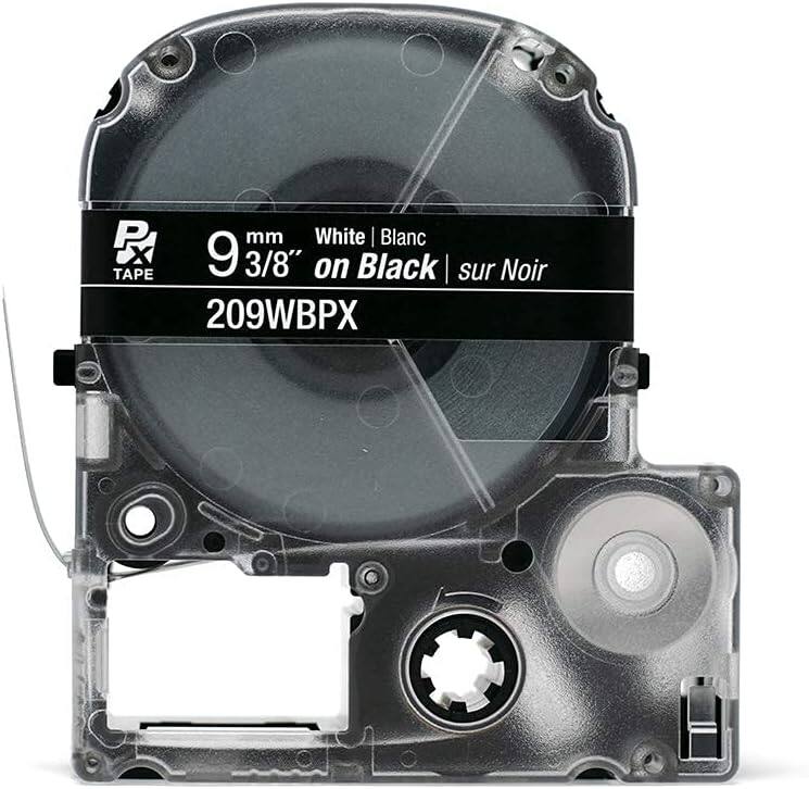 9 mm 3/8" White | Blanc on Black | sur Noir  
209WBPX