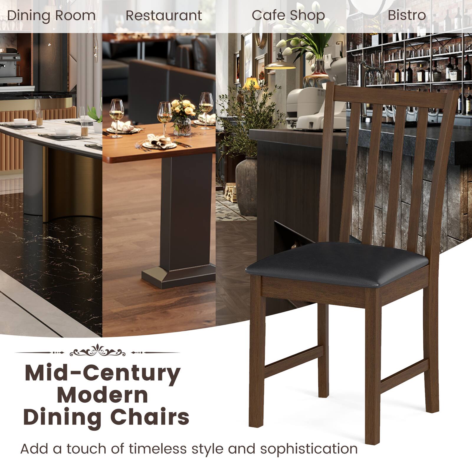 Dining Room  
Restaurant  
Cafe Shop  
Bistro  

Mid-Century Modern Dining Chairs  

Add a touch of timeless style and sophistication