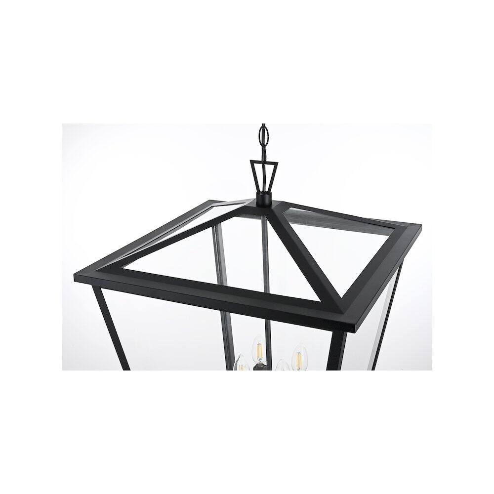 Alt View 4. Elegant Lighting - Oxford 7 inch Outdoor Pendant in Black - Black.