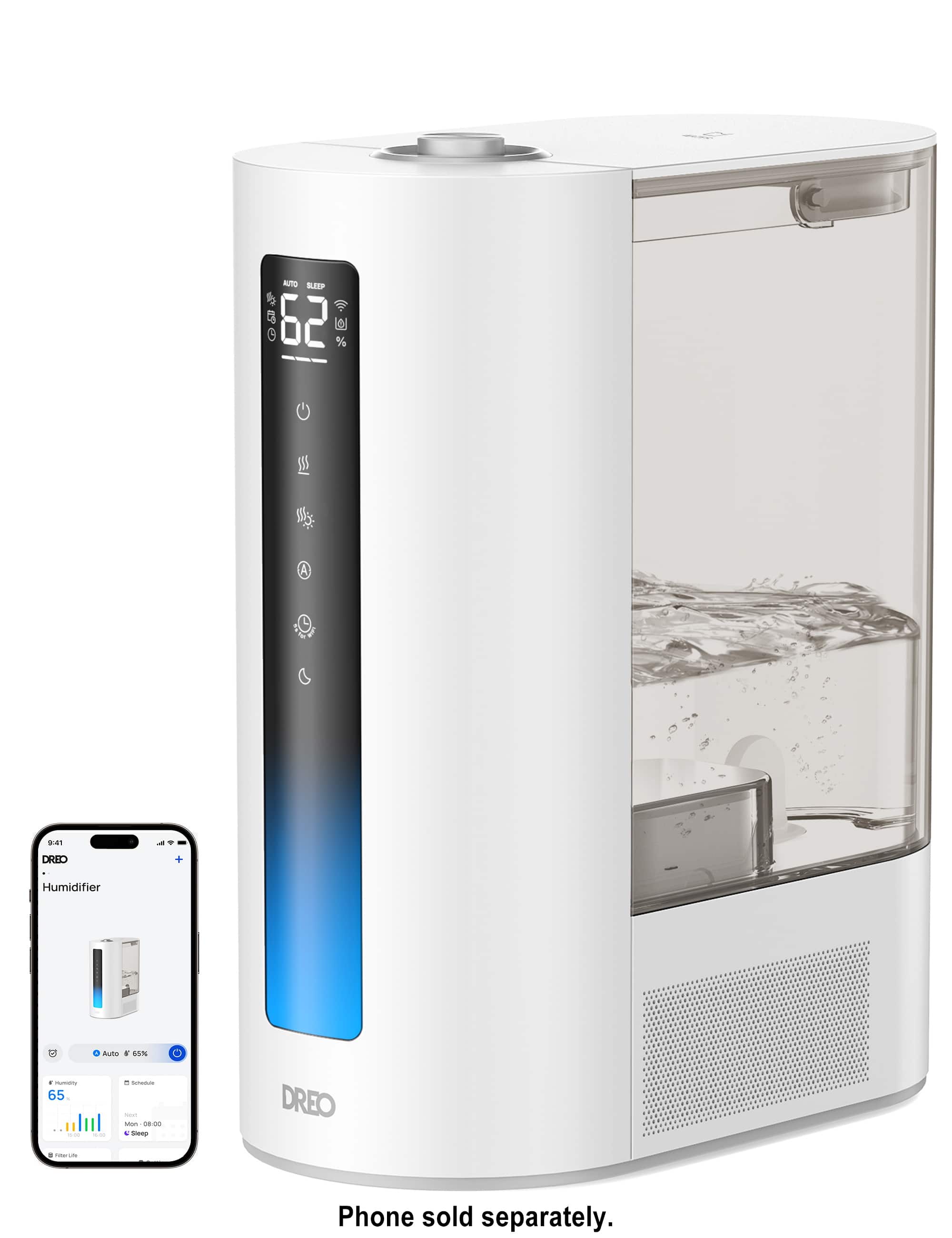 Dreo - Ultrasonic 1.59 Gal. Smart Cool & Warm Mist Humidifier - White - Front_Zoom