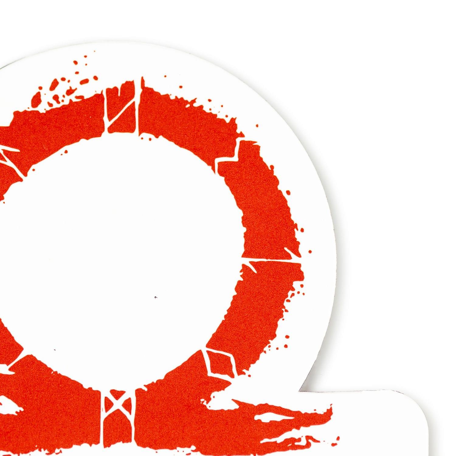 Alt View 2. Just Funky - God of War 2018 Omega Logo Car Magnet | Kratos And Son | Video Game Collectible - Red/Black.