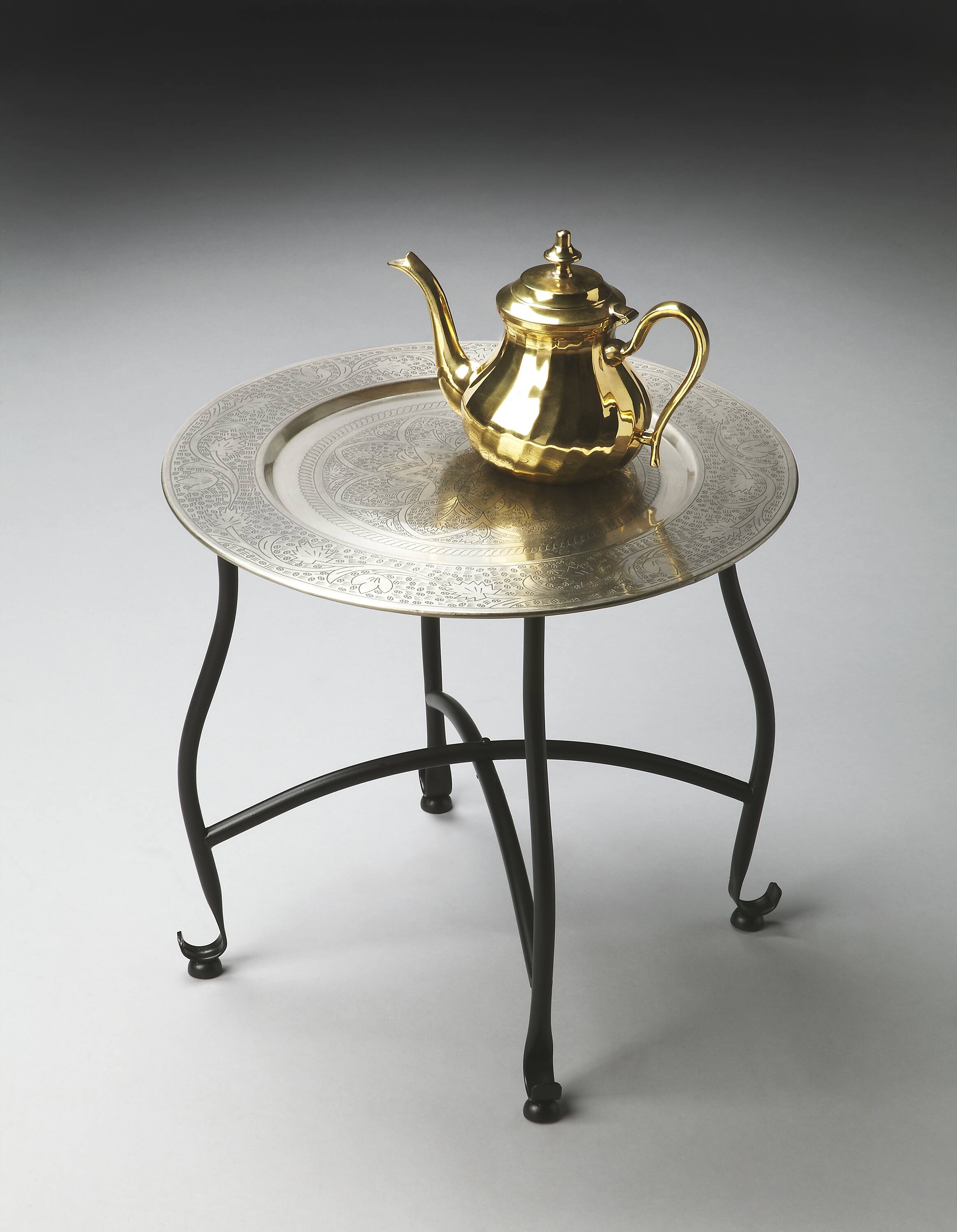 Alt View 3. Butler Specialty - Moroccan Metal Tray Table - Multi-Color.