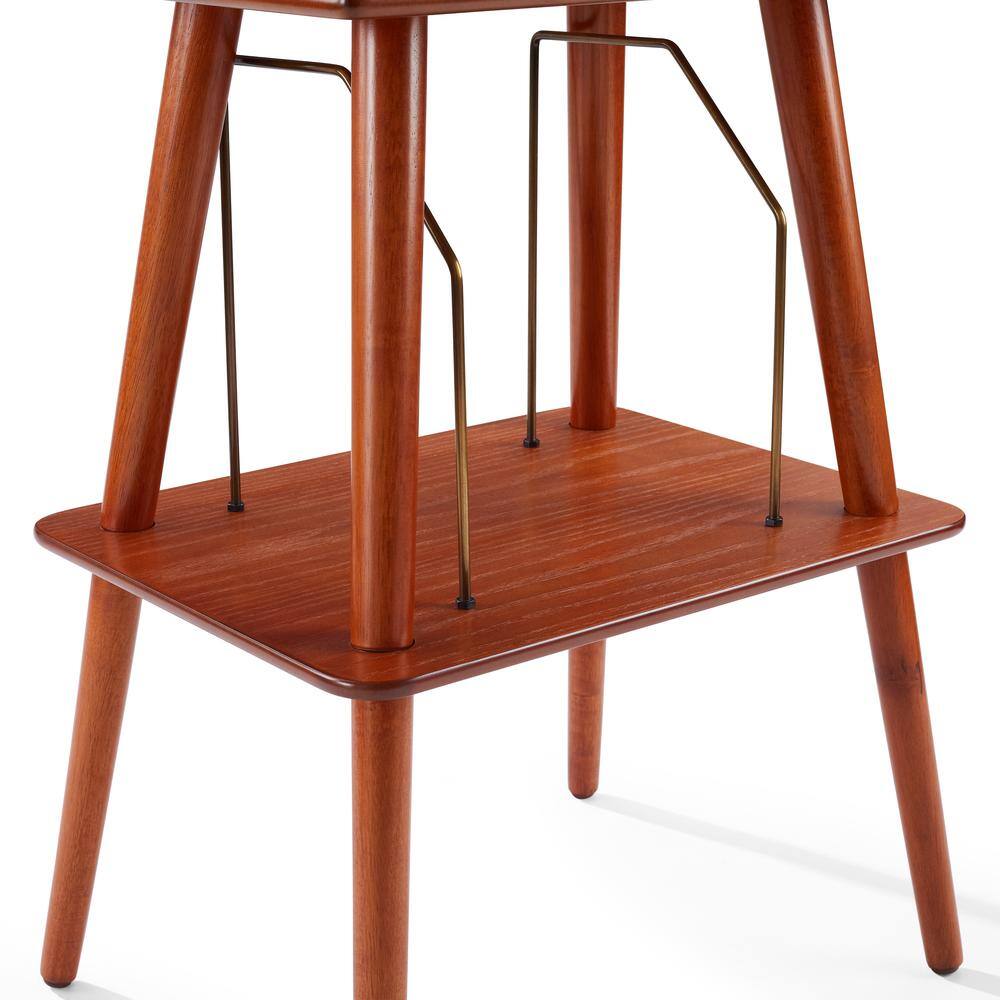 Angle. Crosley Furniture - Manchester Record Player Stand - Paprika.