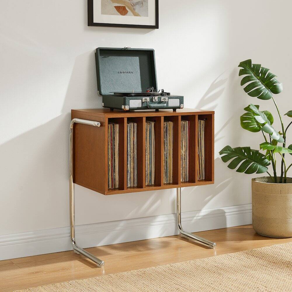 Alt View 1. Crosley Furniture - Lily Record Player Stand With Vinyl Storage - White.