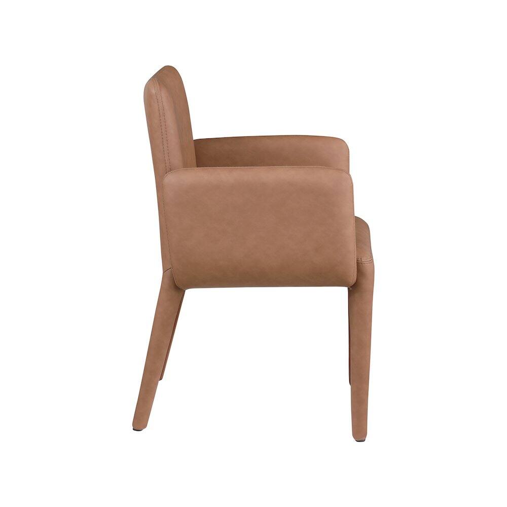 Alt View 3. Meridian Furniture - Pelle Brown Vegan Leather Accent/Dining Chair - Brown.
