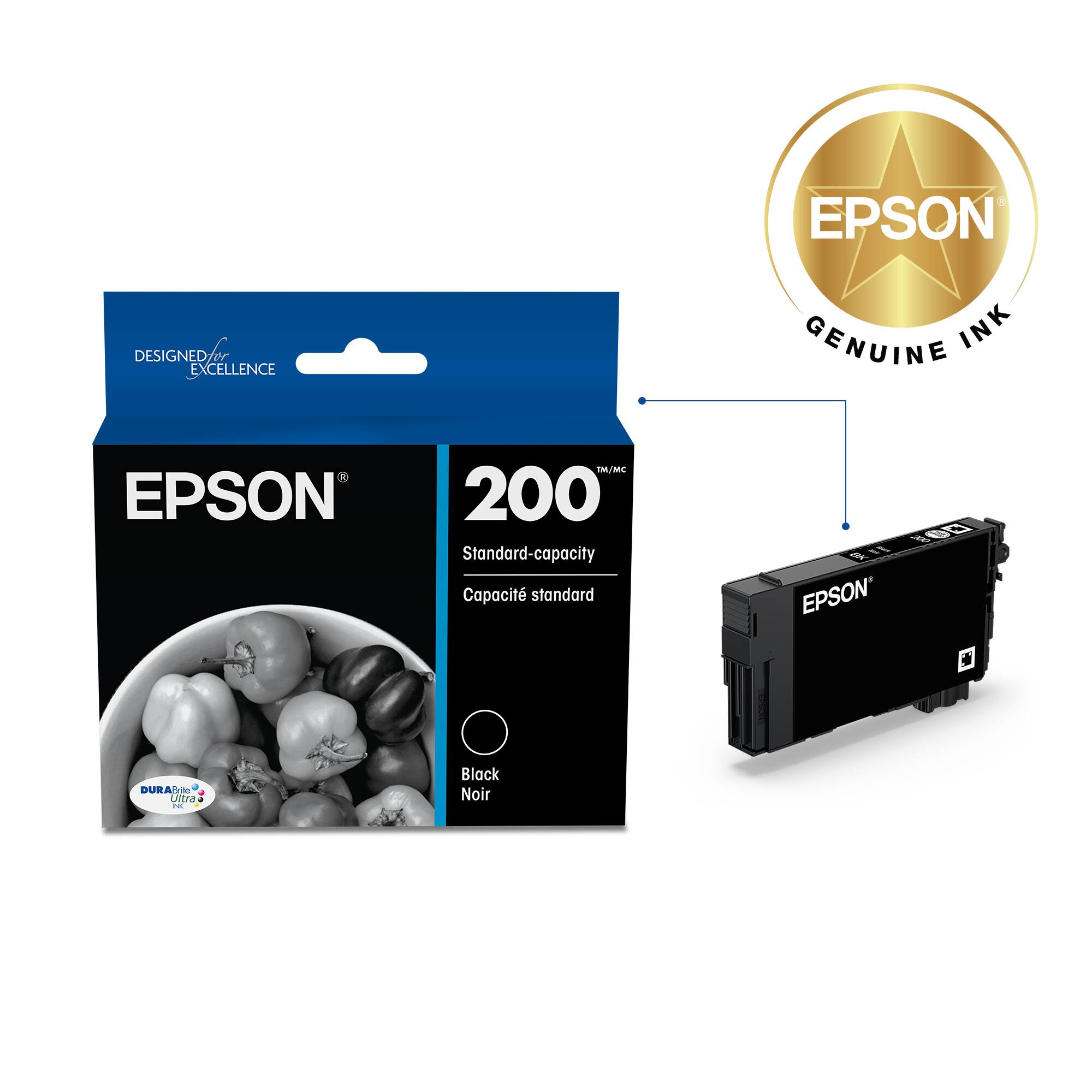 EPSON Designed Excellence Genuine Ink EPSON iom/MNL 200 Standard-capacity Capacit standard B It EPSON 60 * DURA. Uvera + P Black Noir