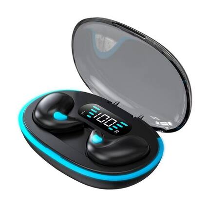 Front. RISOKEYS - Wireless Bluetooth Sleep Headphones Bone Conduction, Noise Cancelling for Sleeping, Running, Commuting,Black.